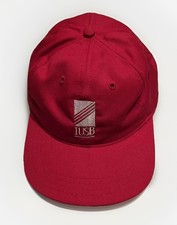 Vintage IUSB Hat Cap Snap Back Made In USA Red One Size Trucker Adult Canvas EUC