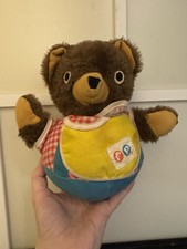 Vintage Fisher Price Baby Plush Teddy Bear Chime Ball Jingle Toy 719 8" READ