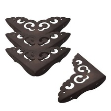 Metal Corner Protectors for Wood Boxes Furniture, Vintage Decorative Black