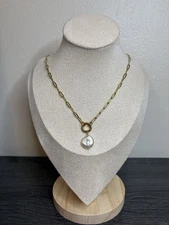 NEW Handmade Gold Pearl Necklace | 20 Inches | Waterproof & Tarnish Resistant