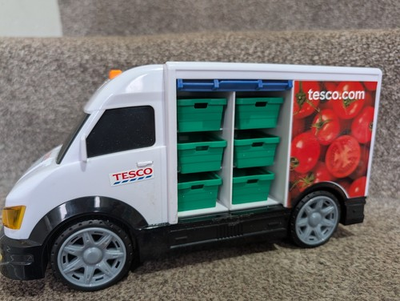 #ad #ad Tesco Delivery Toy Van with Sounds Lights and Movement carousel 6x Crates GBP 23.36