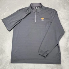 FootJoy Oaktree Pullover Mens Large Gray 1/4 Zip Golf Jacket Long Sleeve Nylon