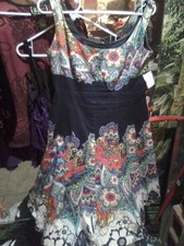 Nine West Floral Sleeveless Mini Dress Size 6 Vintage Style & Color Palette Nice