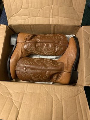 Dan Post Bull Hide Round Toe Golden Brown Cowboy Western Boots Men's size 10 D