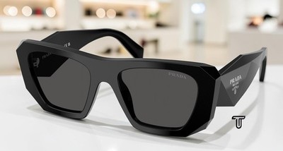 PRADA PR B18SF 16K08Z Black Dark Grey 53 mm Women's Sunglasses