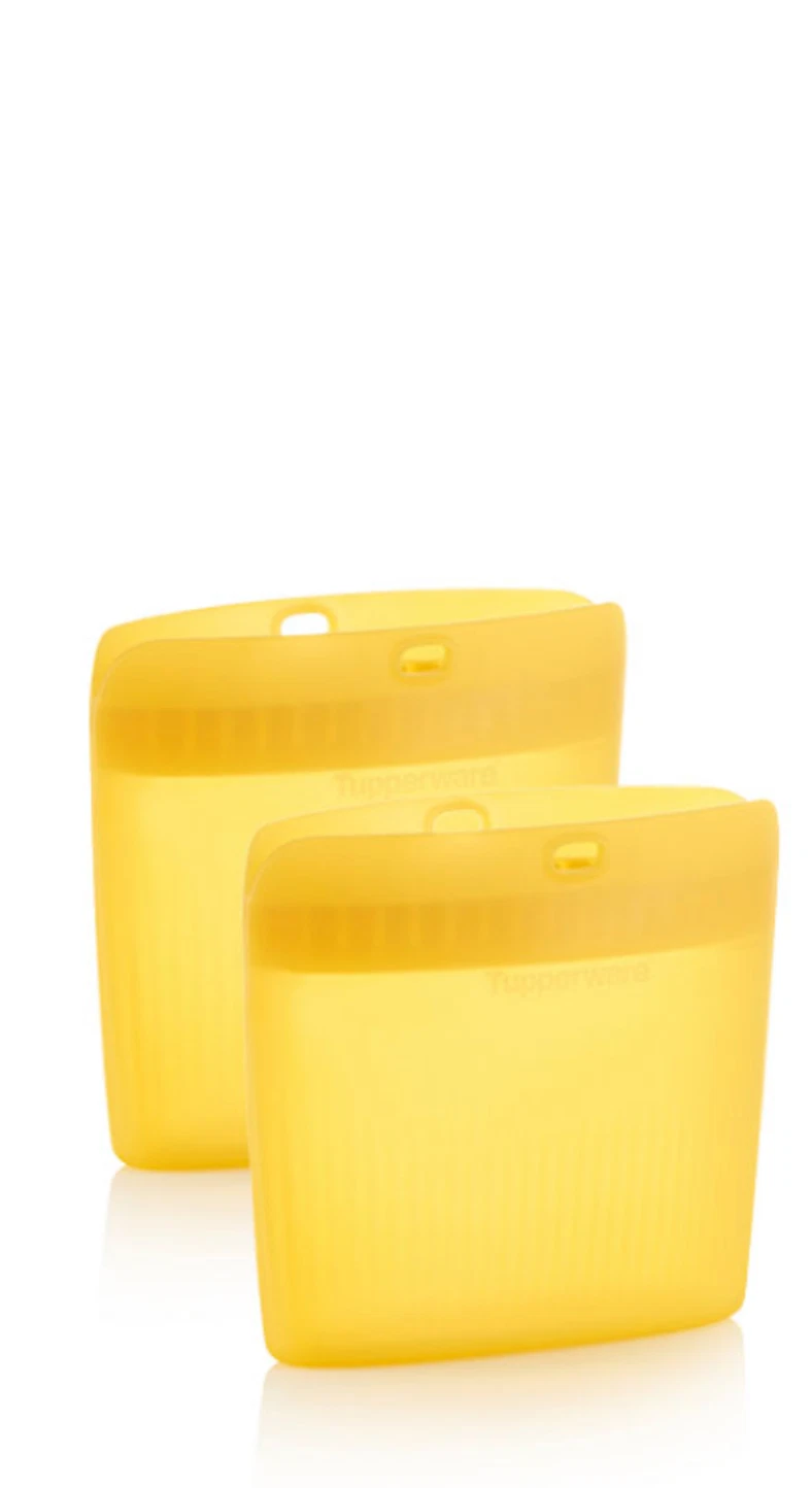 Tupperware Ultimate SILICONE STAND-UP BAGS 2 pc SET Freezer Microwave Safe New