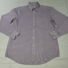 Lacoste Mens Regular Fit Long Sleeve Button Down Gingham Shirt Size 42 Large 