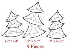 MIKA MB-509 Dancing Christmas Trees Stained Glass Bevel Cluster