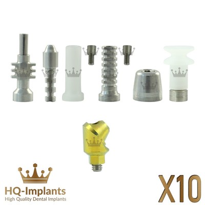 10 Angulated 52° Multi Unit 1.4 Abutment Int Hex 2.42 Dental Prosthetic Full Kit