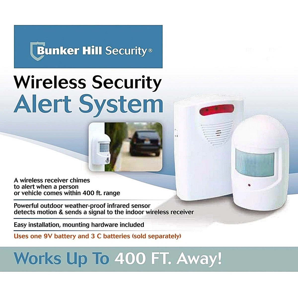Wireless Security ALERT chime SYSTEM Detect Motion driveway door