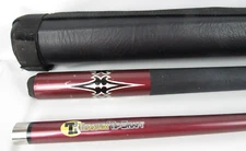 Sportcraft T2 Titanium Tipped Shaft 58" 2 Piece Pool Stick  19 Oz w Case