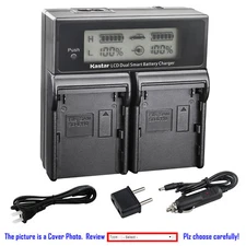 Kastar Battery LCD Dual Fast Charger for Topcon BT-65Q BT-30 & Topcon GPT 9000