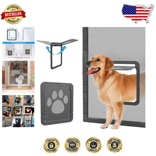 Magnetische Haustiertür 12x14 für mühelosen Zugang - Abschließbares ABS-Design in Schwarz