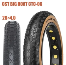 (2) tires of 26 x 4 CST Big Boat Tire Wire bead Brown wall 60 TPI 30 PSI