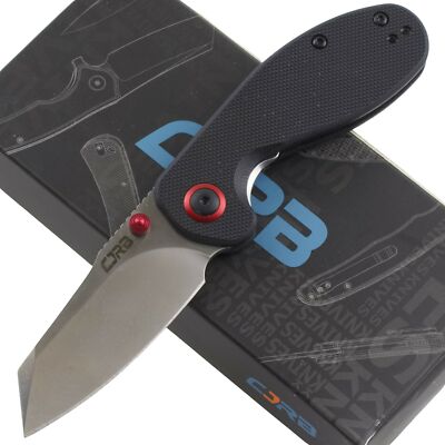 CJRB Maileah Linerlock Folding Knife Black G10 Handle Pocket Clip Wharncliffe