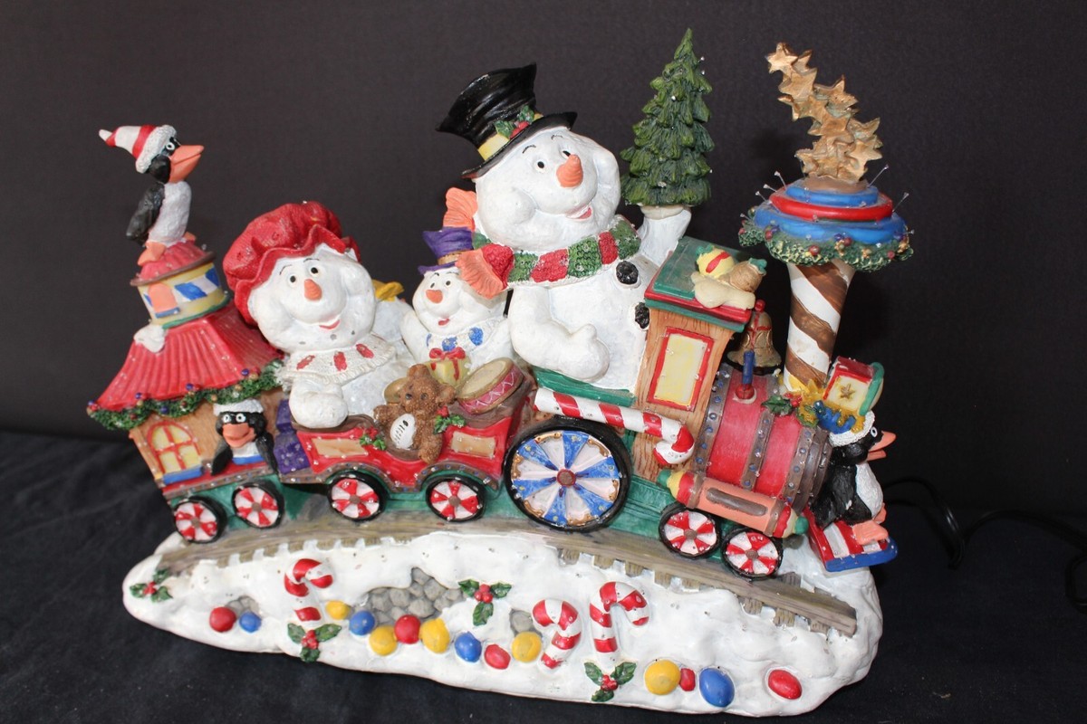 Puleo Fiber Optic Snowman Christmas Train with Color Changing