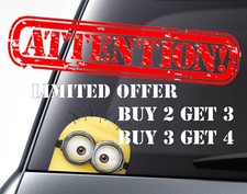 MINION Auto Aufkleber Funny Car, Van / Auto / Fenster Vinyl-Aufkleber...