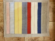 Quilted Quilt Pillow Sham Cover Stripes 100 Cotton 20" x 26"