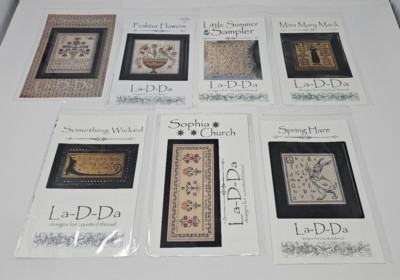 La-D-Da Lot of 7 Cross Stitch Chart Patterns NEW!