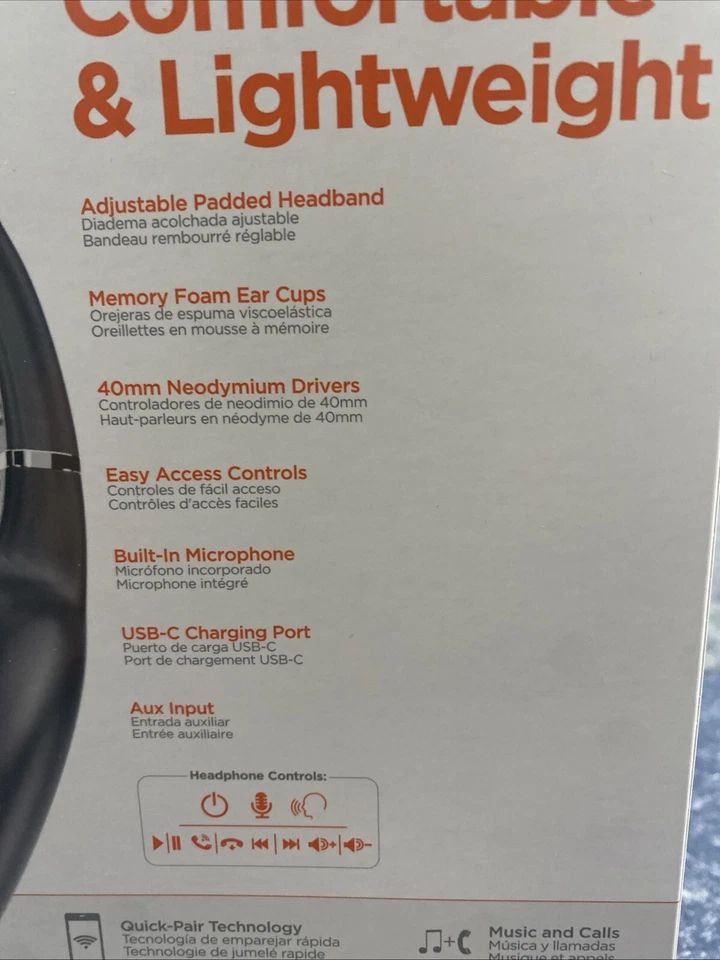 HyperGear Bold Sound Unplugged Headphones, Black NEW Bluetooth - Image 3 of 4