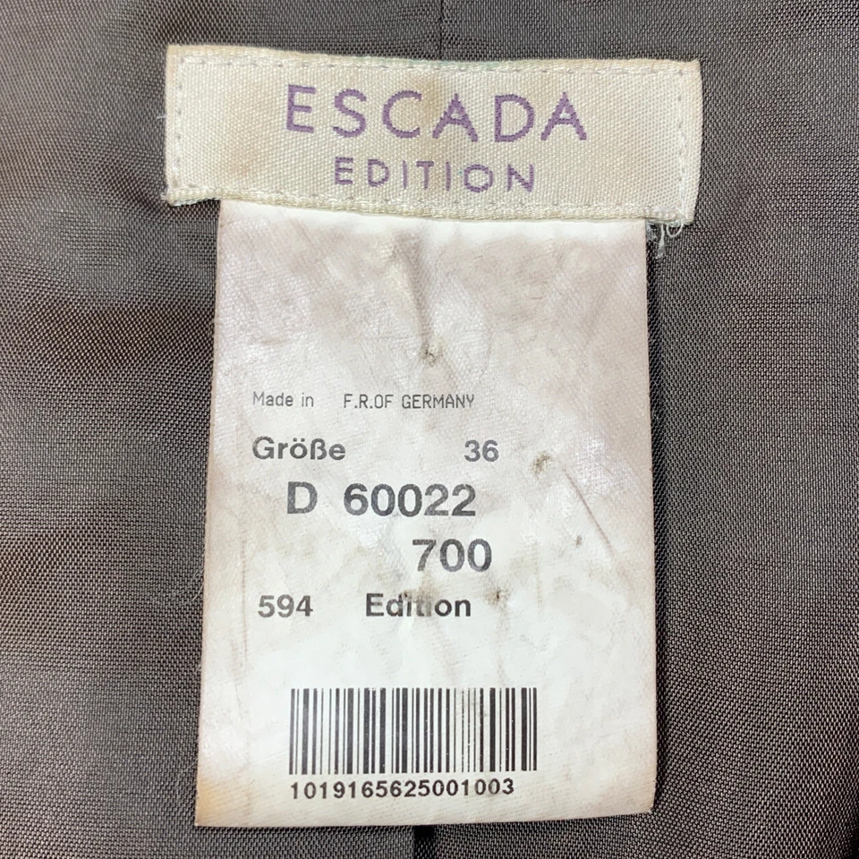 Chaqueta de Gamuza EDICIÓN ESCADA Talla 36 EUR Marrón Abotonada Hecha en Alemania Foto 2 de 4