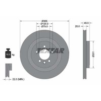 Textar 2X Bremsscheibe Hinten Ø365Mm InnenbelüFtet FüR Land Rover Range LG 4.4