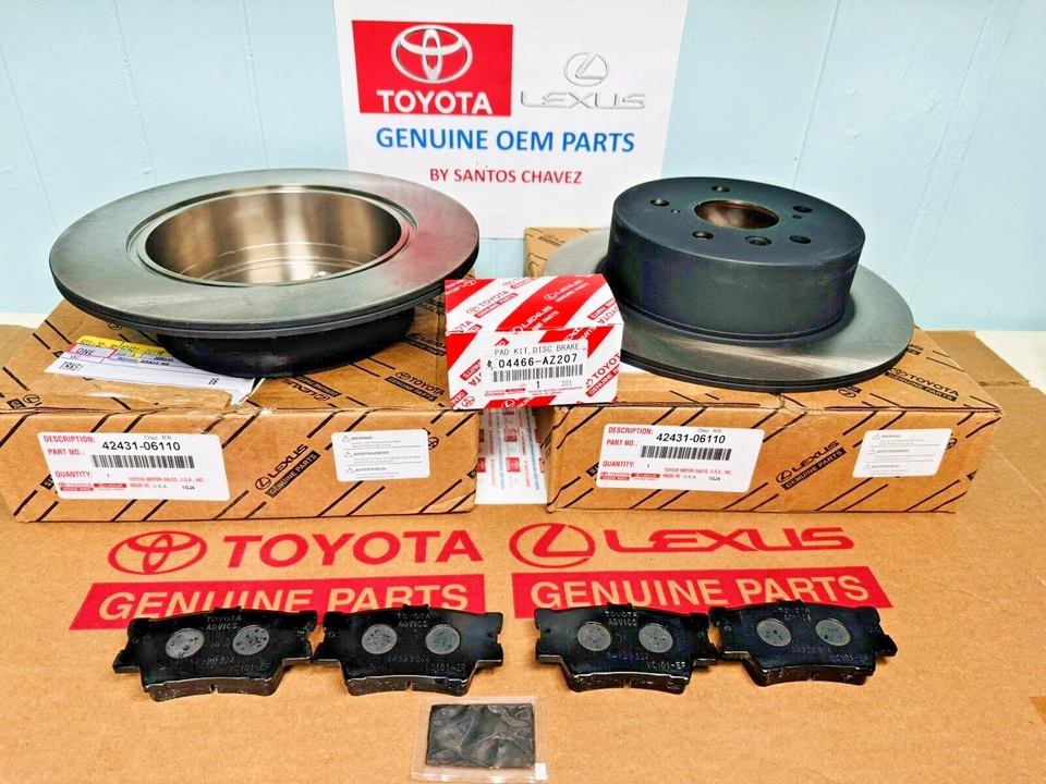 Kit de rotor y pastillas de freno de disco de freno trasero Lexus ES350 X2 2007-2012 PIEZA ORIGINAL OEM Foto 3 de 4