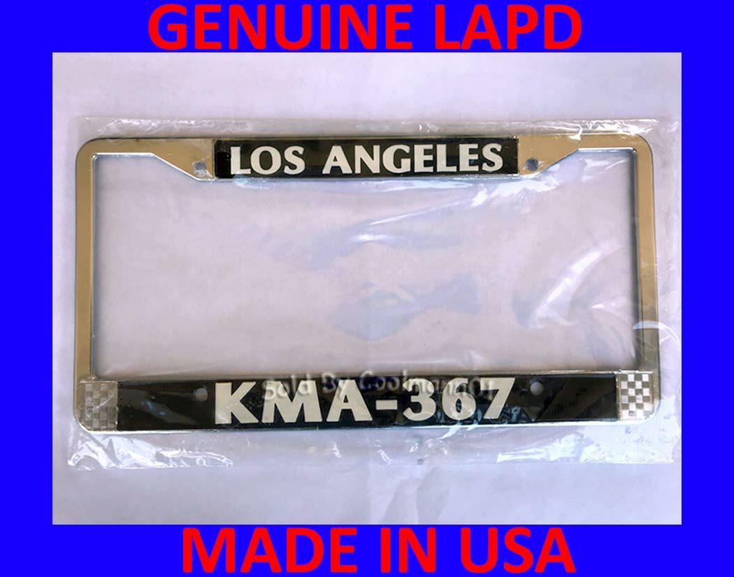 NEW! LOS ANGELES POLICE LAPD KMA367 CHROME Metal LICENSE Plate Frame