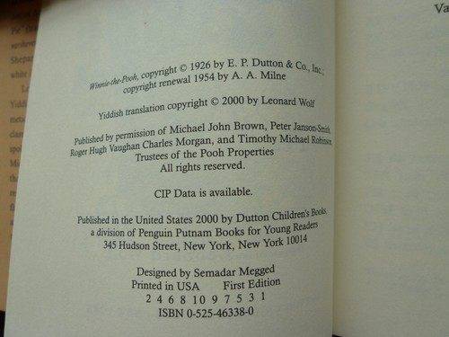 Vini-der-Pu, by A. A. Milne; translated by Leonard Wolf — 1st edition! - Picture 4 of 9
