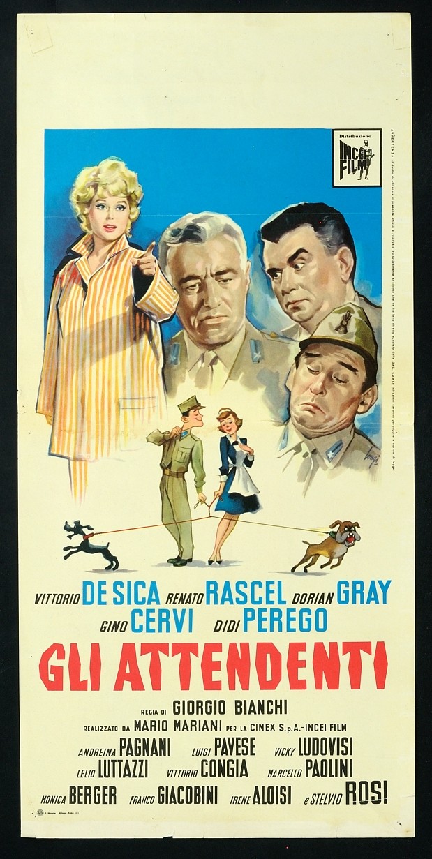 Locandina originale film Gli attendenti (1961) - Regia di Giorgio Bianchi