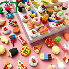 Kleeblatt Dessert Erasers for Kids Bulk 30PCS,Puzzle Assembled Mini Fun Desk Pet