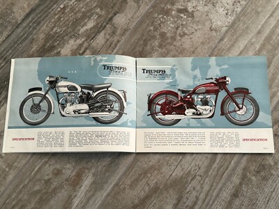 Vintage 1951 TRIUMPH Motorcycle Brochure Tiger 100/SpeedTwin