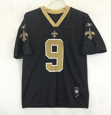 Drew Brees #9 / New Orleans Saints NFL / Reebok Team Jersey / Youth Size L 14-16