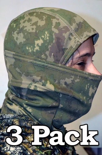 3 PACK Camouflage Men's Balaclava Face Mask UV Wind Protection TRANSITIONAL CAMO