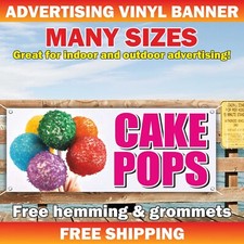 CAKE POPS Advertising Banner Vinyl Mesh Sign Holiday Decoration Confectionery