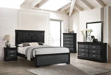 NEW Black 5PC Queen King Twin Full Modern Contemporary Bedroom Set B/D/M/N/C