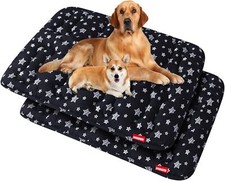 Dog Crate Mat 2 Pack Anti-Slip Dog Bed Mat Machine Washable Kennel Pad Multi-Opt