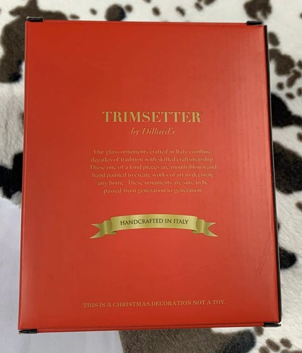 Dillards Trimsetter Glass Ball Ornament Made in Italy Santa Chimney NIB $49 - Picture 5 of 5