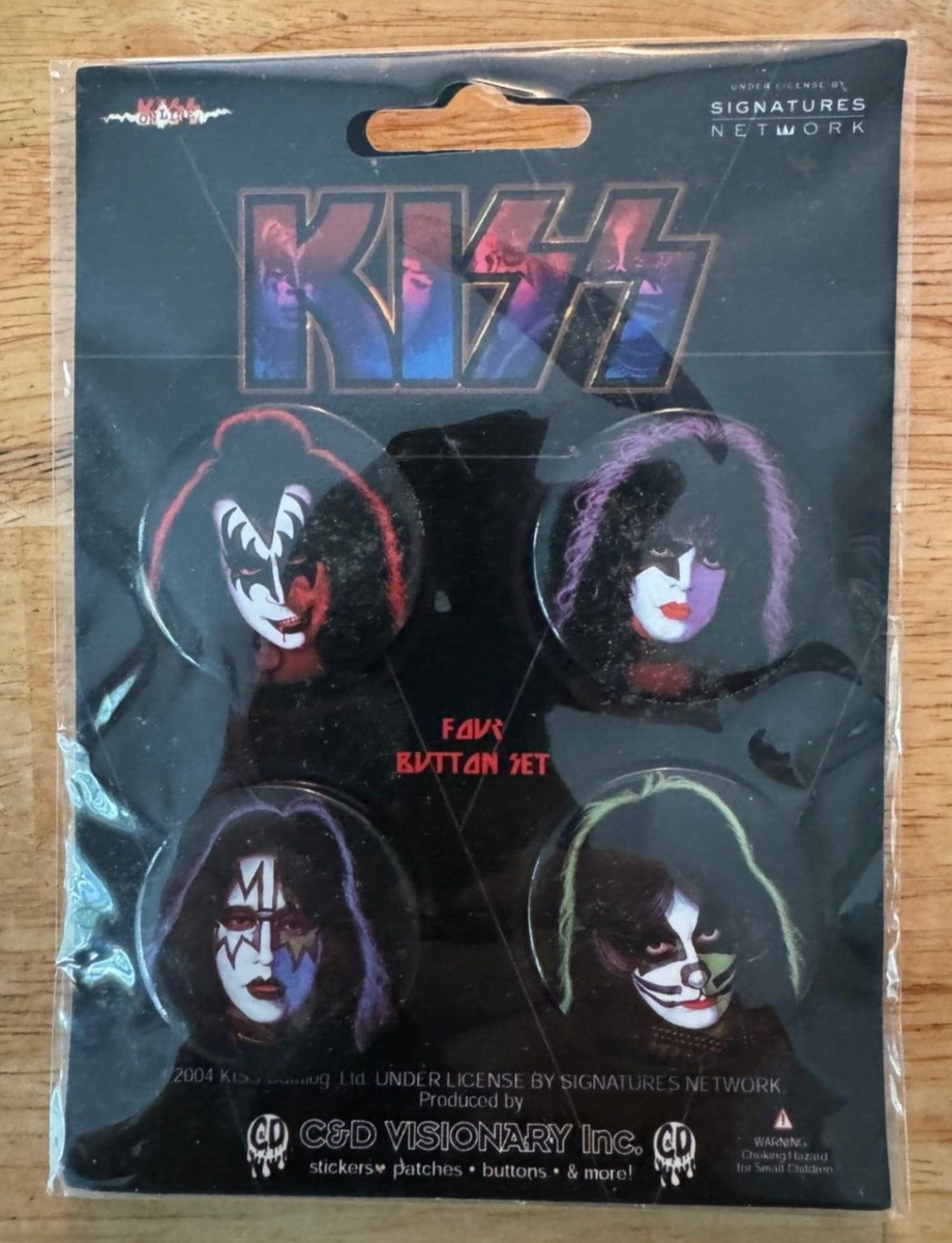 Official Kiss License 4 BUTTONS SET 2004 MIP | eBay