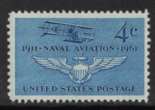 Scott 1185- MNH- Naval Aviation, Navy's 1st Plane & Wings- 4c 1961- unused mint 