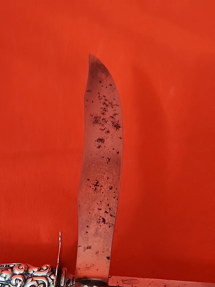Cuchillo para tallar asado y afilar de plata esterlina Wellington by Alvin elegante bonito Foto 3 de 4