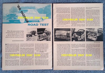 1956  Dodge Custom Royal Lancer Vintage Road Test Info Article 230hp V8