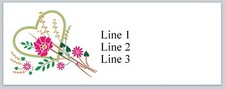 Personalized Address Labels Heart with Flowers JX 262