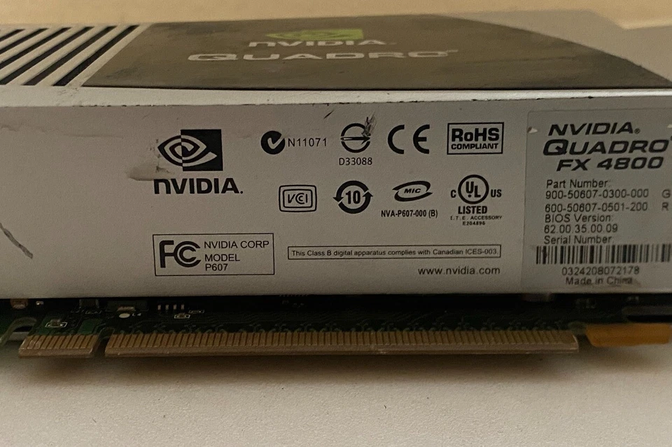Nvidia P607 Quadro FX 4800 1.5GB GDDR3 Video Graphics Card 900-50607-0300-000 - Image 3 of 4