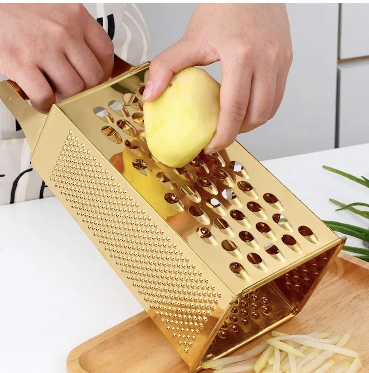 Kitchen Stainless Steel 4-Sided Box Food Grater Vegetable Cheese Slicer  Shredder