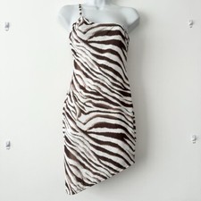 Boohoo zebra print mini dress chocolate 10 BNWT