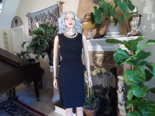 Prada Black Front Crossover Ruching Sheath Dress Size IT 44 US 8 - Picture 2 of 23