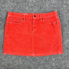 Gap Red Corduroy Skirt Womens Size 28/6 Mini Casual Stretch Pockets Fall Y2K