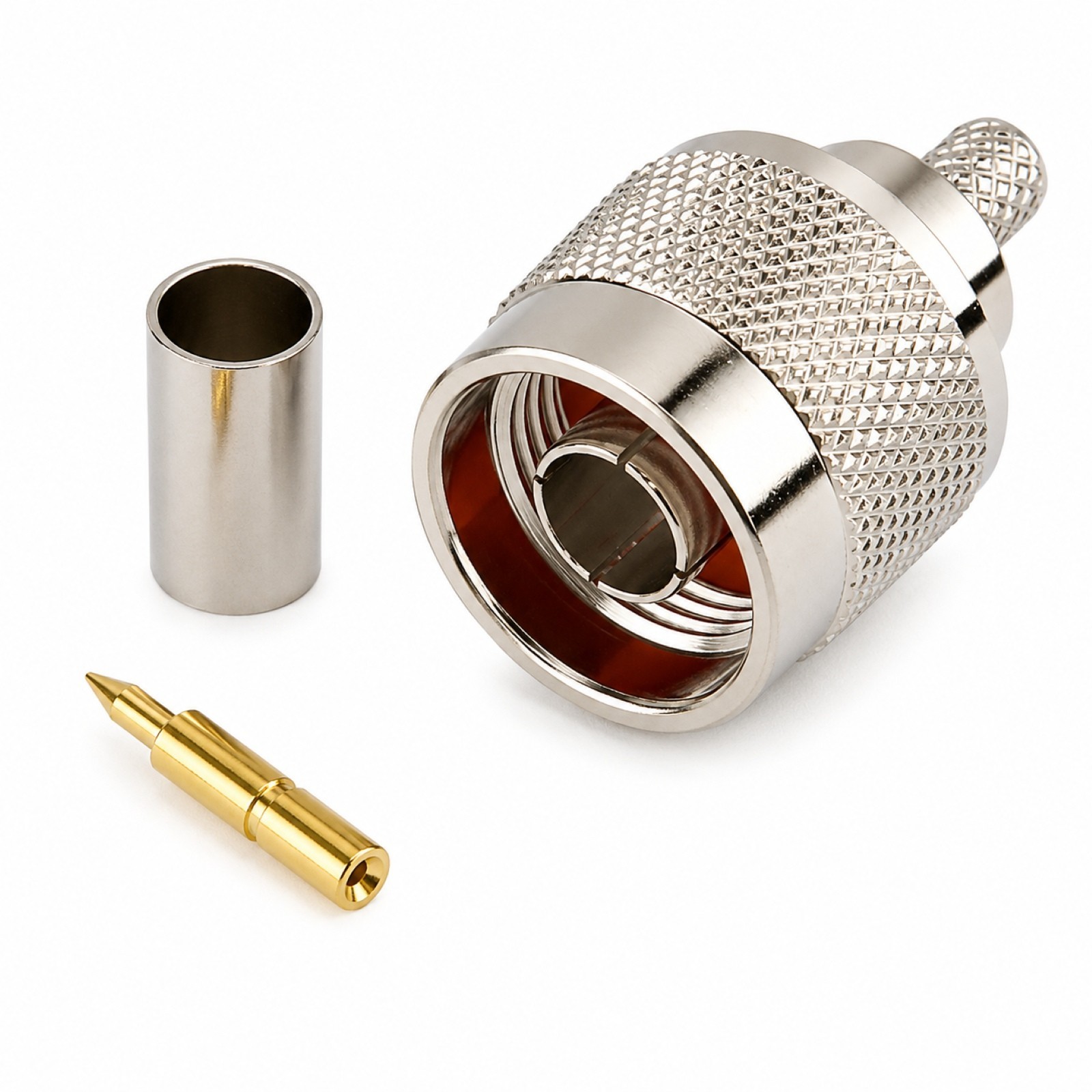 N-Type Male Crimp Connector RG58 RF Coax Cable Plug Adapter