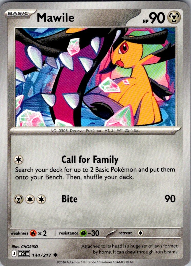Mawile Ascended Heroes 144/217 Uncommon Pokemon Near Mint